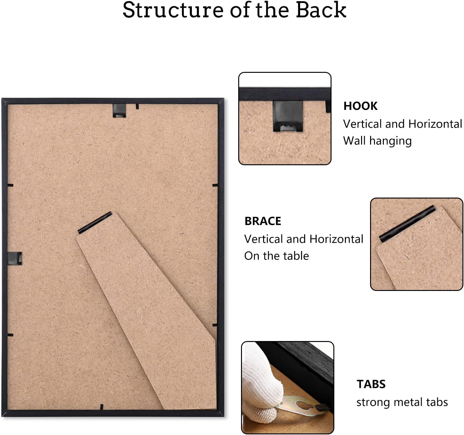 Thumbnail 3 de A4 Wood Photo Frame 21x30cm Black
