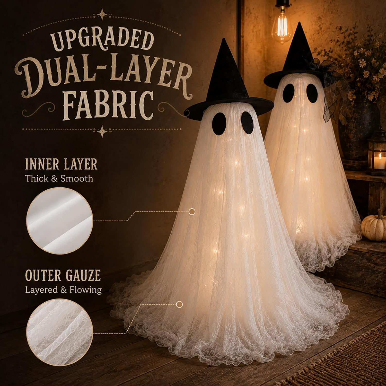 Detalle 2 de CheerBloom CB00052 30-Inch Glowing Ghost Candy Bowl Stand with Remote