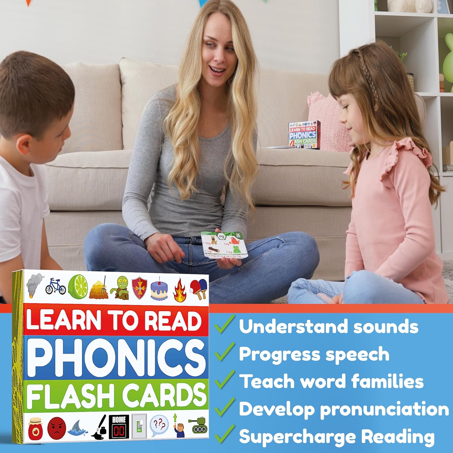 Detalle de THE BAMBINO TREE Phonics Flash Cards: Learn to Read in 20 Stages