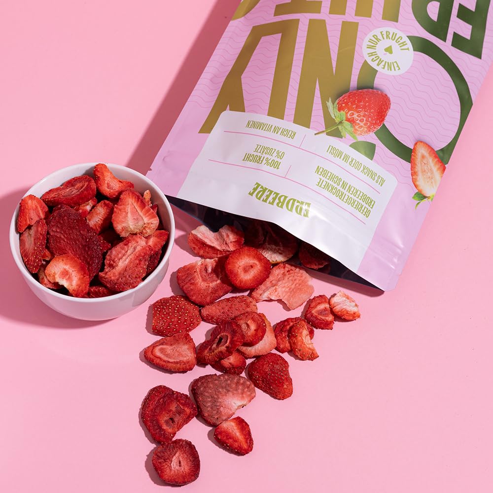 Detalle de ONLYFRUITS Erdbeeren in Scheiben 100 g 🍓