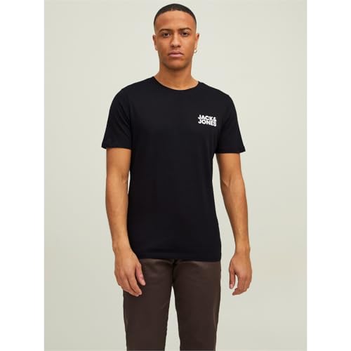 Detalle 2 de Jack&Jones Essentials: Pack de 3 camisetas masculinas en negro, azul marino y blanco