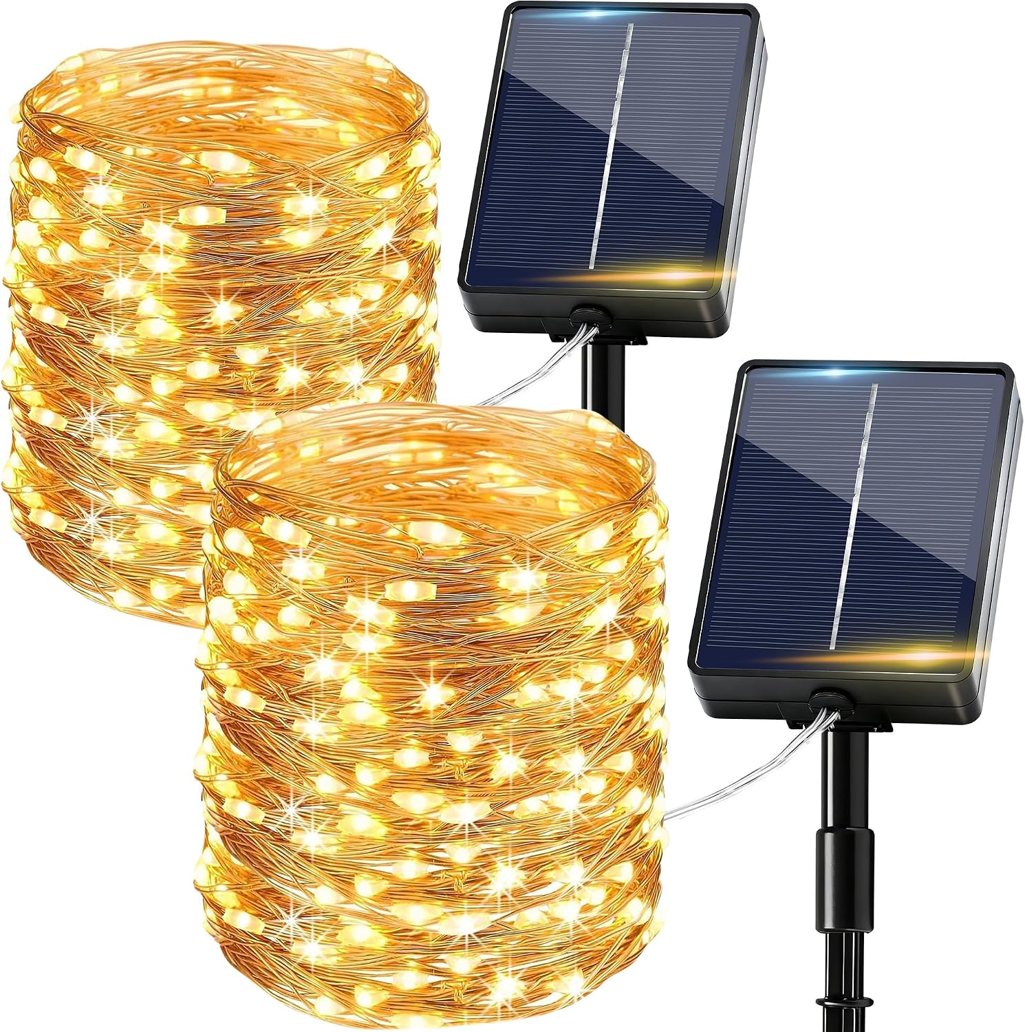 Detalle de Luci Solari Esterno 2 Pacchi: catena luminosa da giardino 17 m, 150 LED, IP65, 8 modalità con memoria
