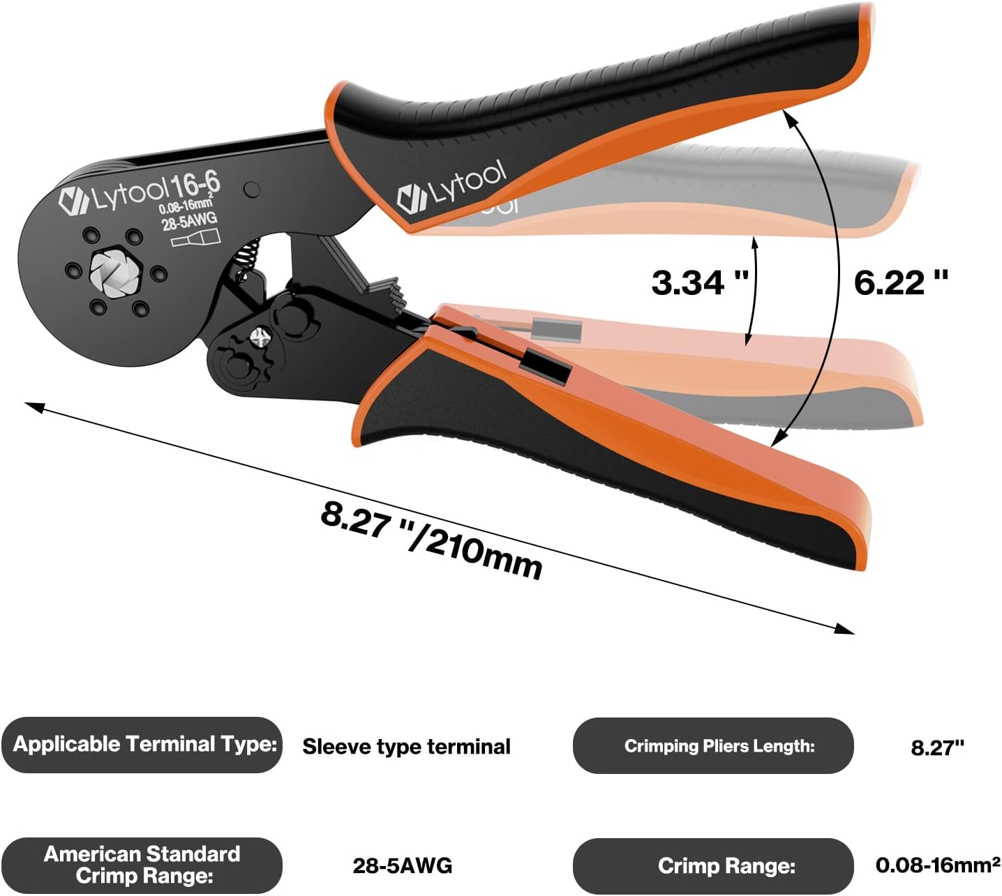 Detalle de Lytool Pinza Crimpatrice 0,08-16 mm²