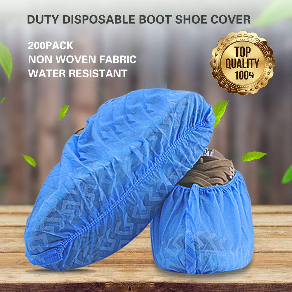 Detalle 1 de Tomus-UNI Disposable Shoe Covers, 200 Pack, Double-Rib Grip, Elastic Fit