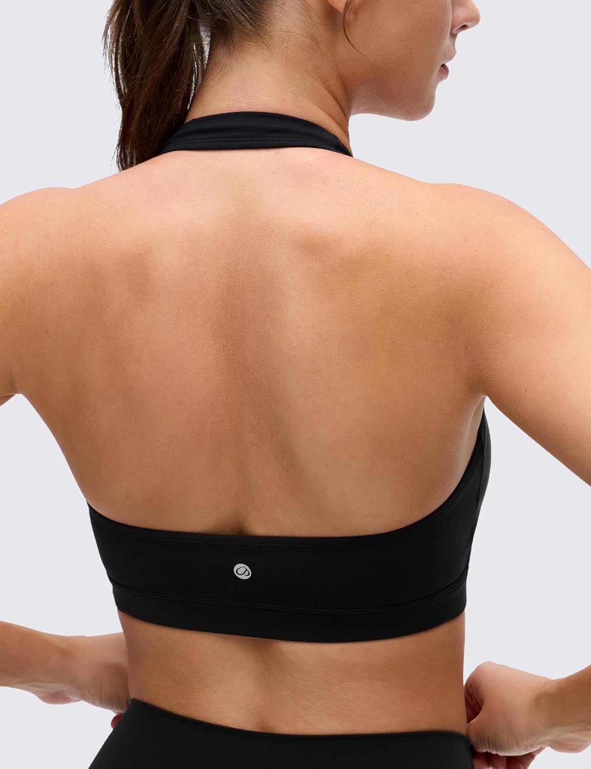 Detalle de CRZ YOGA Donna Butterluxe Halter Sport Reggiseni Imbottiti Aperti Schiena – Top da yoga corto