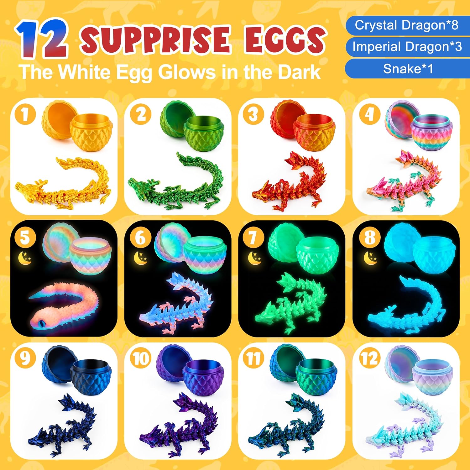 Detalle de ENJOYJOY 3D-Printed Dragon Eggs, 12-Piece Set