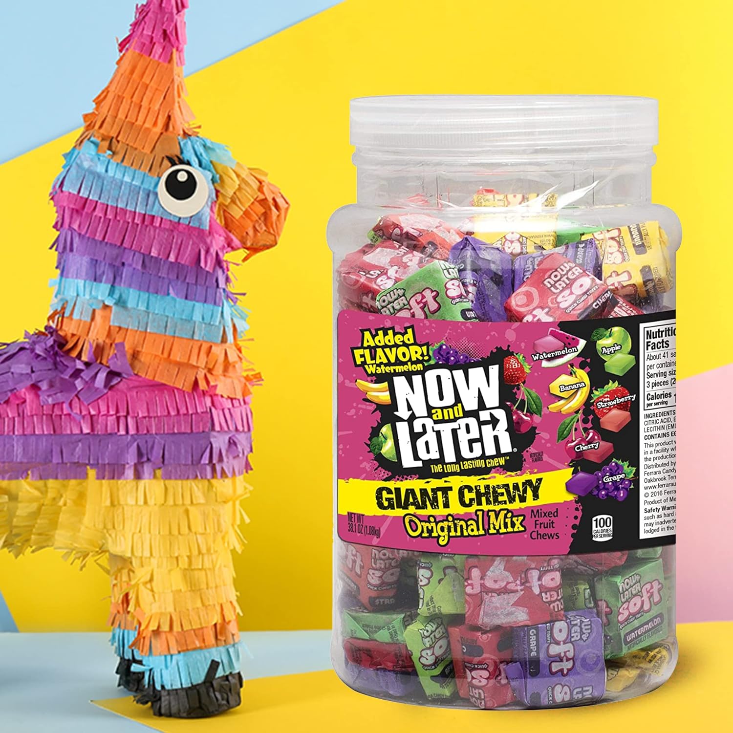 Detalle de Now and Later 51901 Giant Chewy Original Mix Candy, 38-Ounce Tub