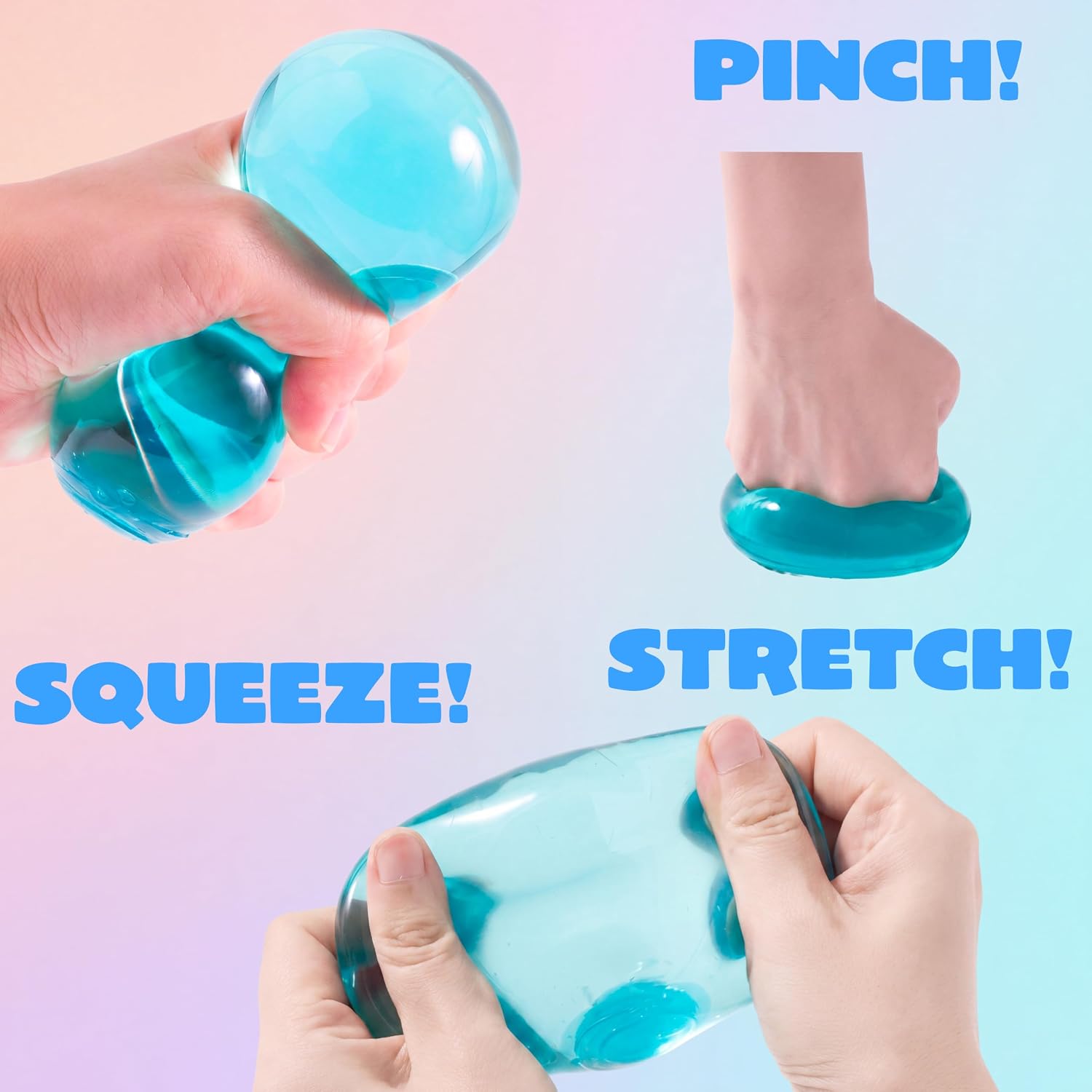 Detalle 2 de JOYIN 19720 Slow-Rising Cube Squishy Toy, Blue 2.2-Inch TPR Fidget