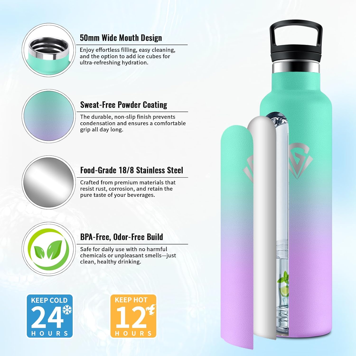 Detalle 2 de JAPORIA Gourde Inox 1L pour extérieur