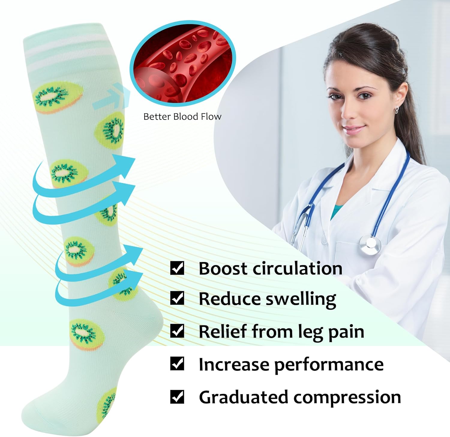 Thumbnail 3 de fenglaoda Compression Socks 6 Pairs