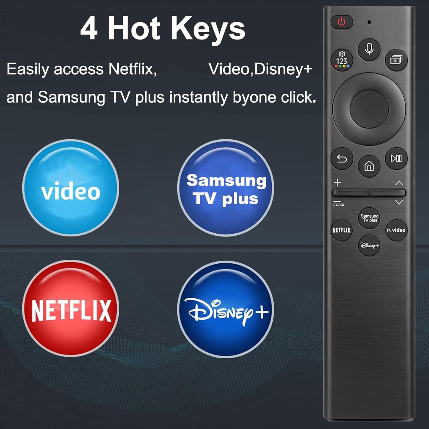 Thumbnail 3 de Universal Voice Remote Control Replacement for Samsung Smart TVs (2019–2025 Frame/Crystal/UHD/QLED/Neo QLED)