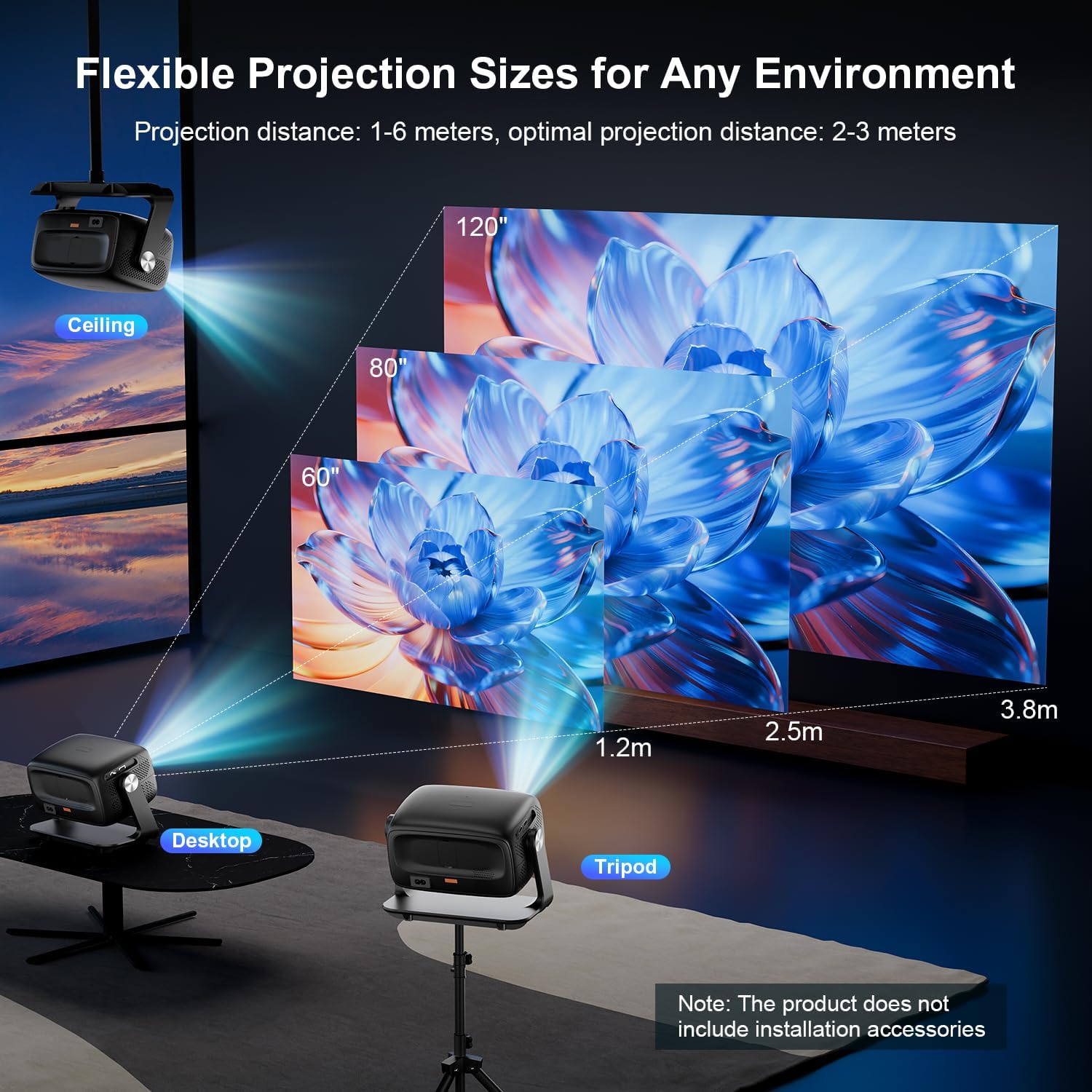 Thumbnail 6 de Weejector MYEU-C5-BK Smart Projector, Native 1080p, 4K Support, Auto Focus