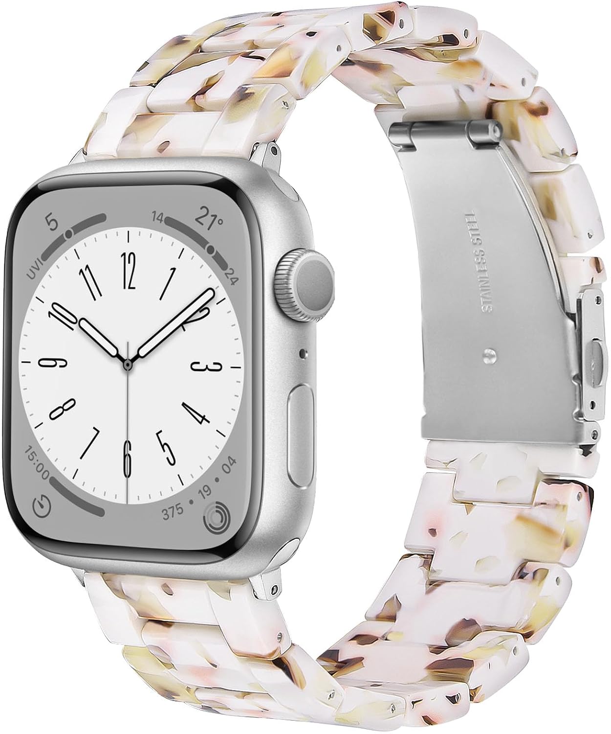 Detalle de V.R.HOPE Modern Resin Straps for Apple Watch (44–49mm) — Lightweight, Skin‑friendly, with concealed clasp