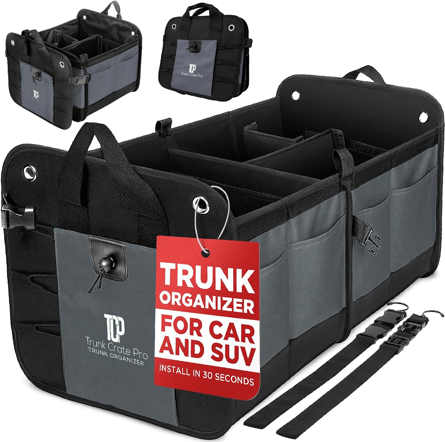 Detalle de TRUNKCRATEPRO Trunk Organizer Large, Adjustable Compartments