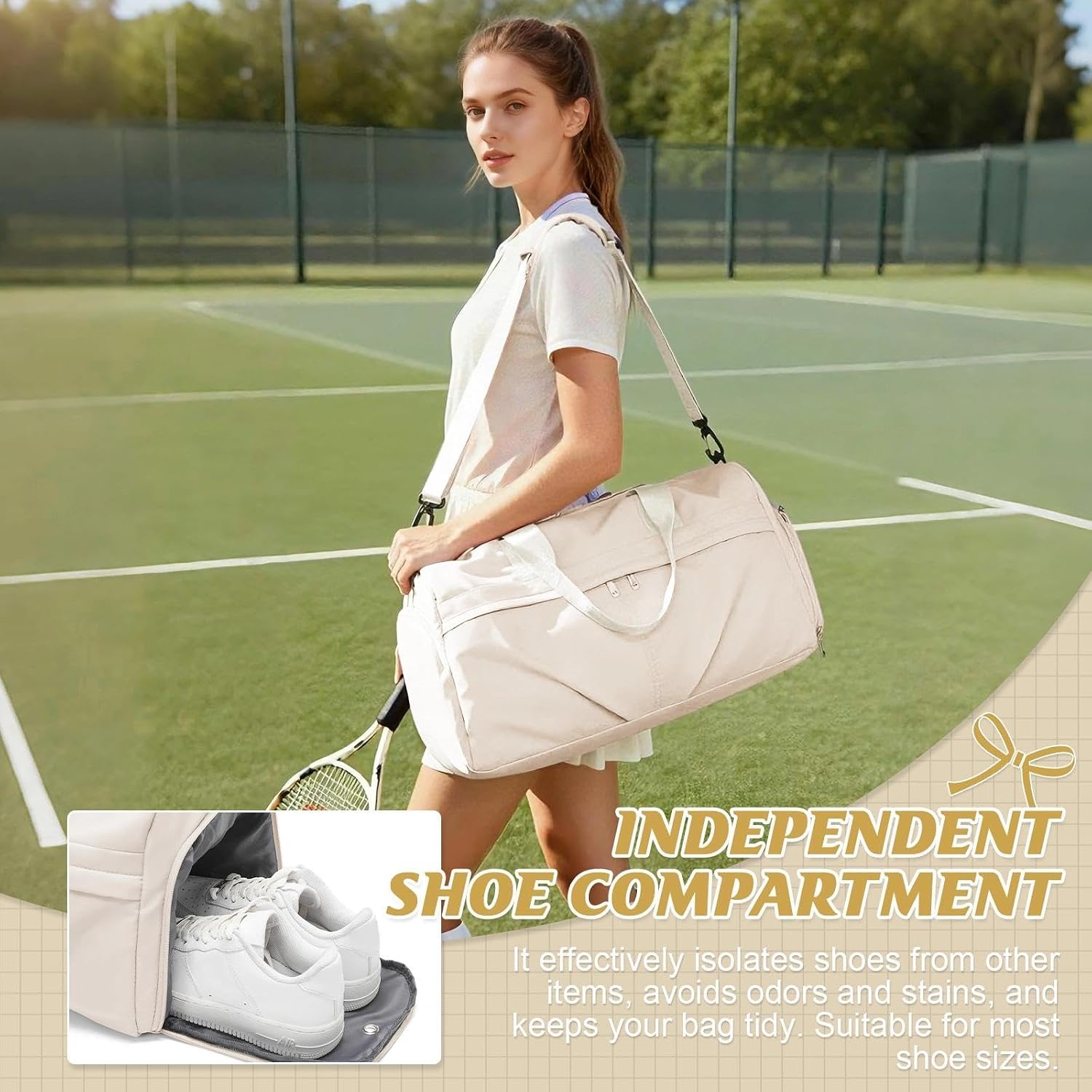 Thumbnail 4 de HYC00 sports gym bag 28.8L beige