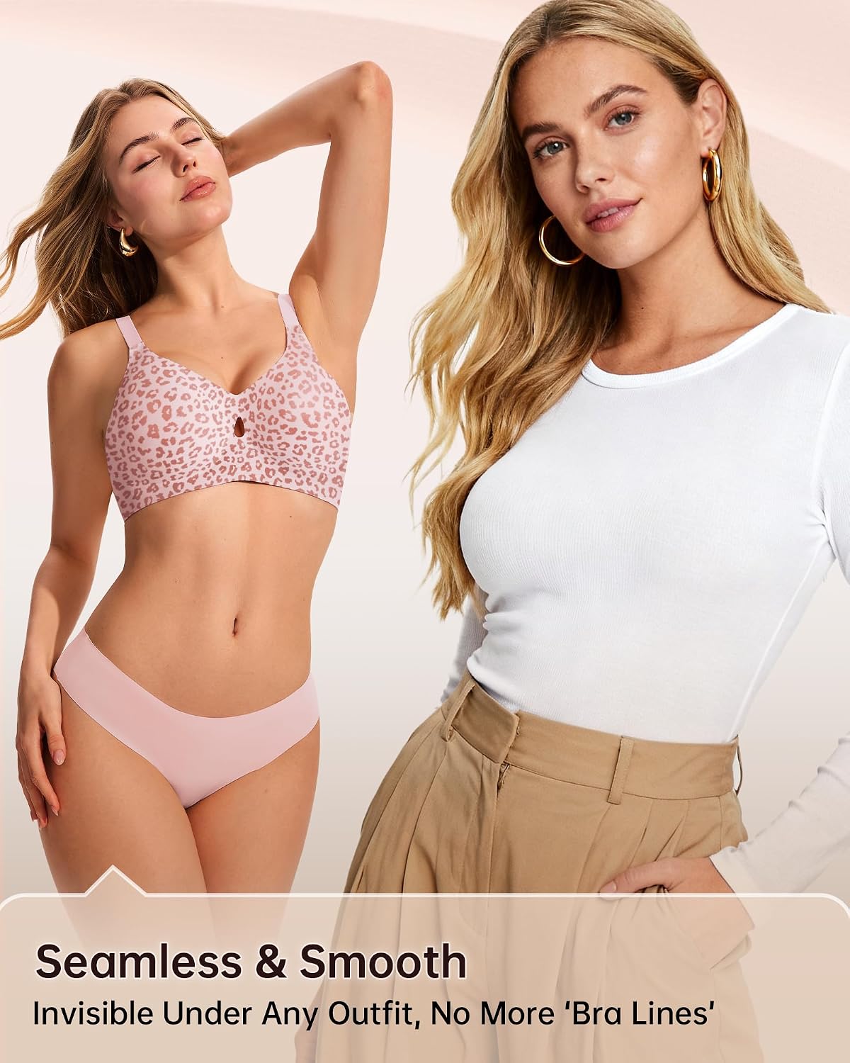 Detalle de LetsJoli Wireless Jelly Bralettes for Women — Seamless Push-Up, Full Coverage, No Underwire