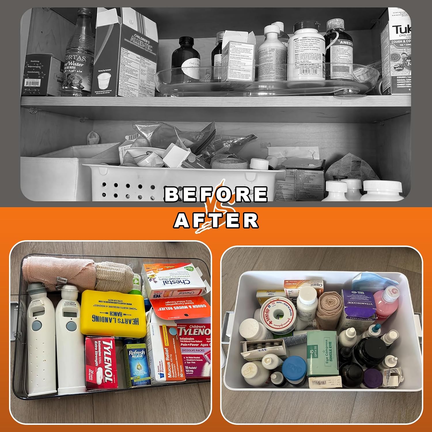 Thumbnail 3 de MOPUP YXLY3C03 3-Tier Medicine Storage Box with Handle and Removable Tray