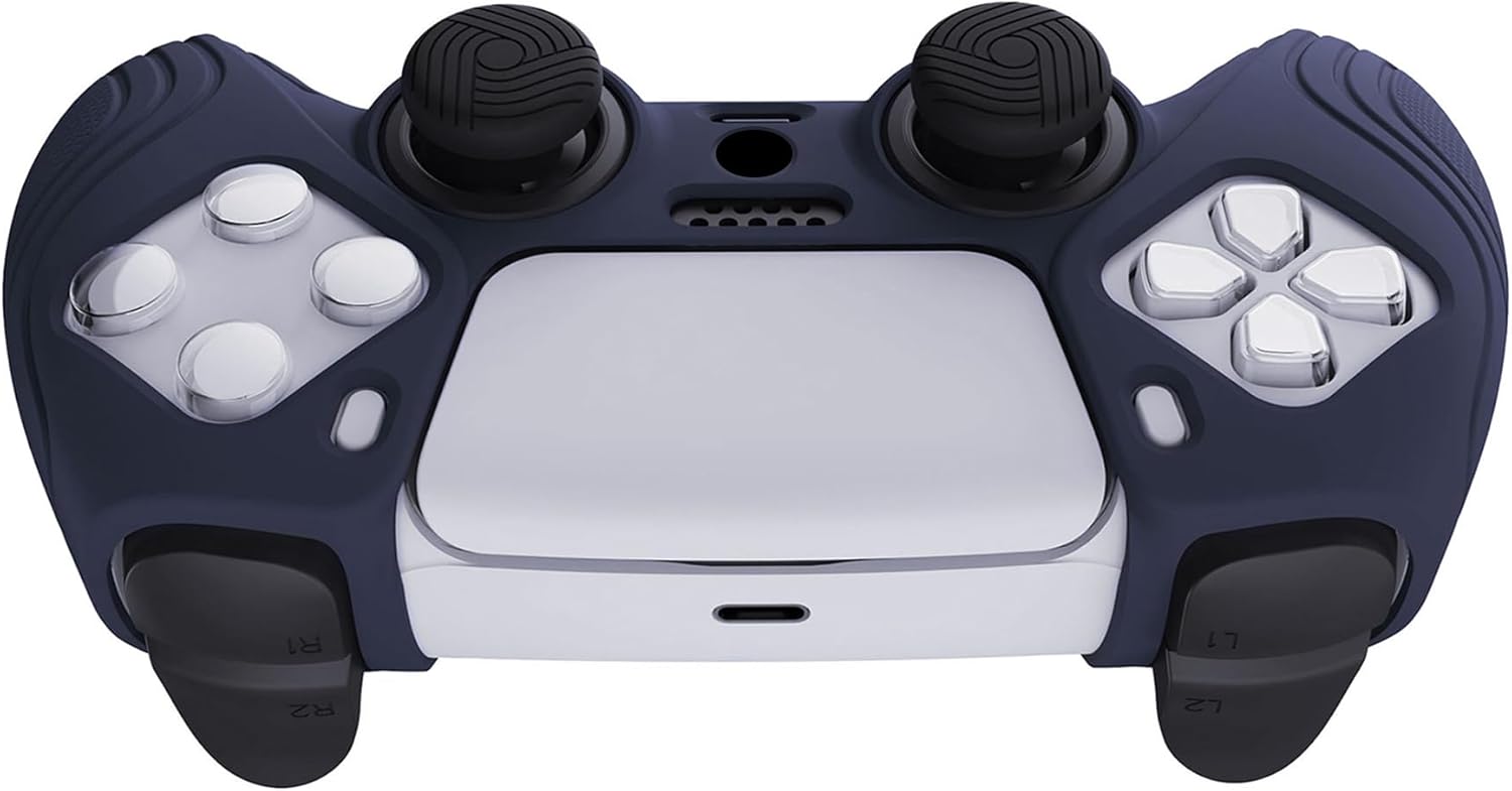 Thumbnail 6 de eXtremeRate PlayVital Samurai Edition Midnight Blue anti-slip controller grip skin for PS5