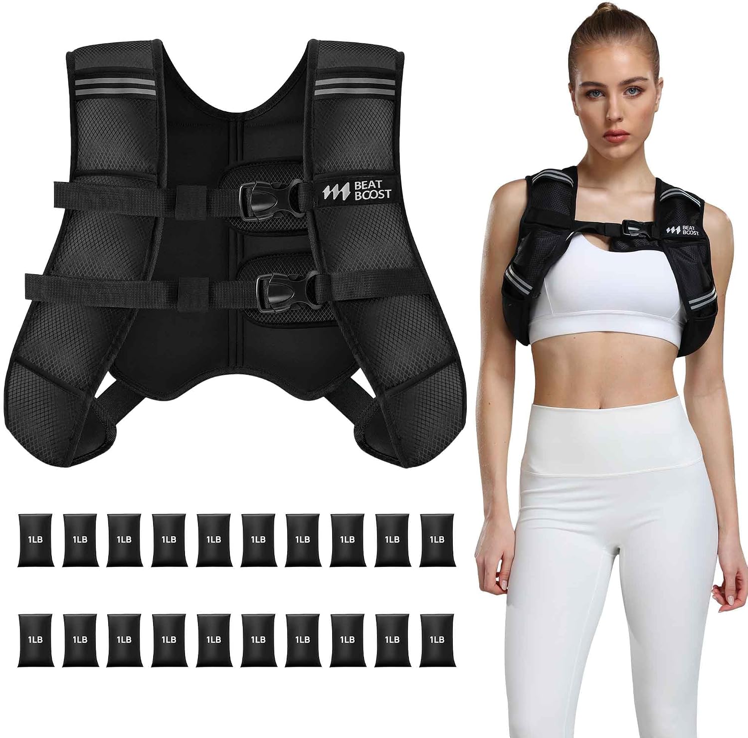 Detalle de BeatBoost Adjustable Weighted Vest 5–30 lb