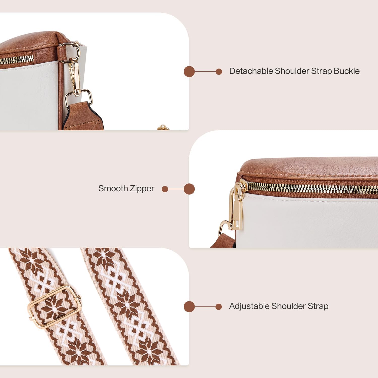 Thumbnail 6 de Roulens Borsa a Tracolla da Donna in Pelle PU Morbida con Grande Capacità