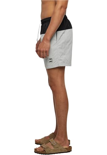 Detalle de Urban Classics Block Swim Shorts per Uomo - Lightasphalt/Black, 4XL