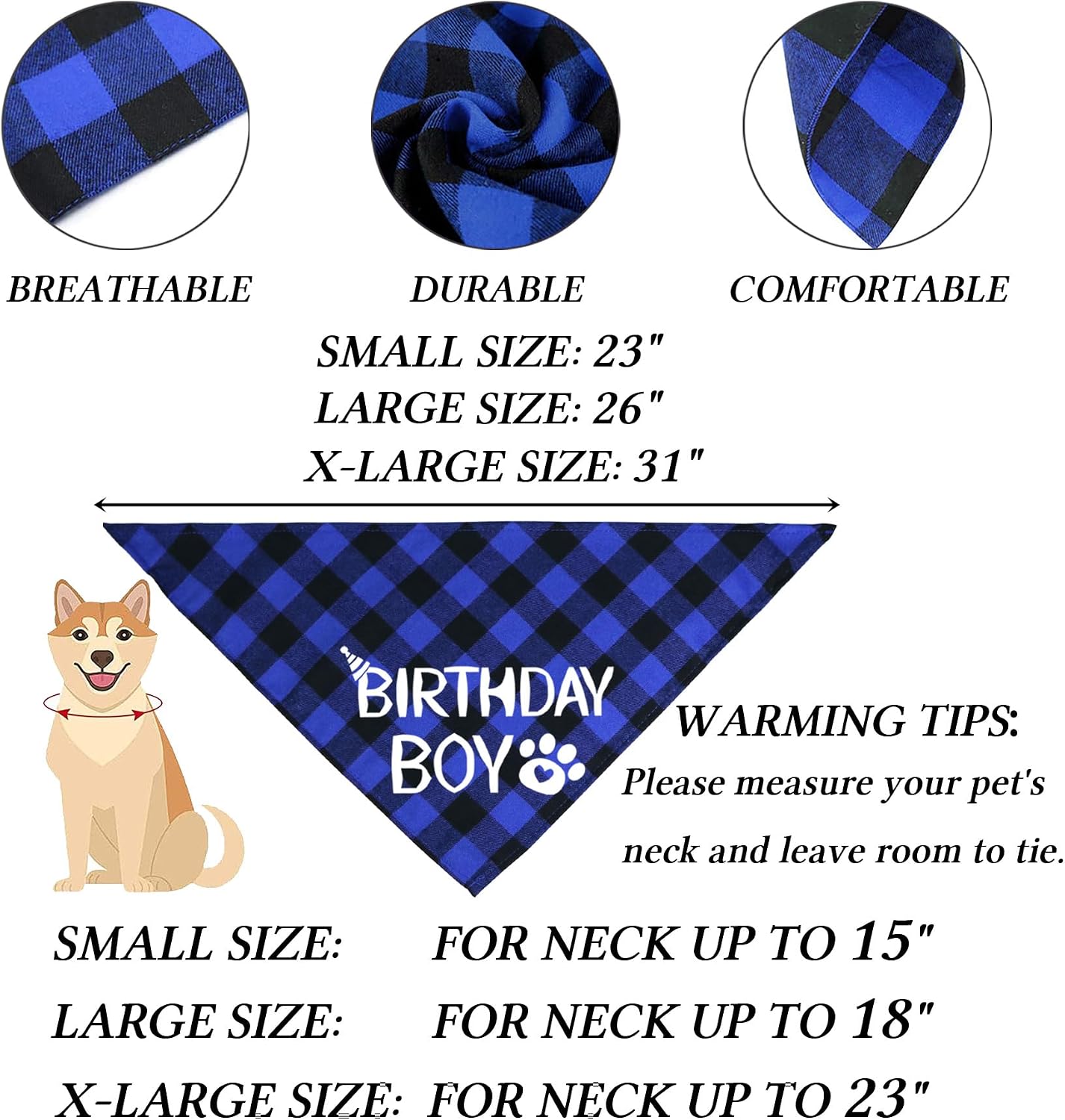 Detalle 2 de STMK Dog Birthday Bandana, Small