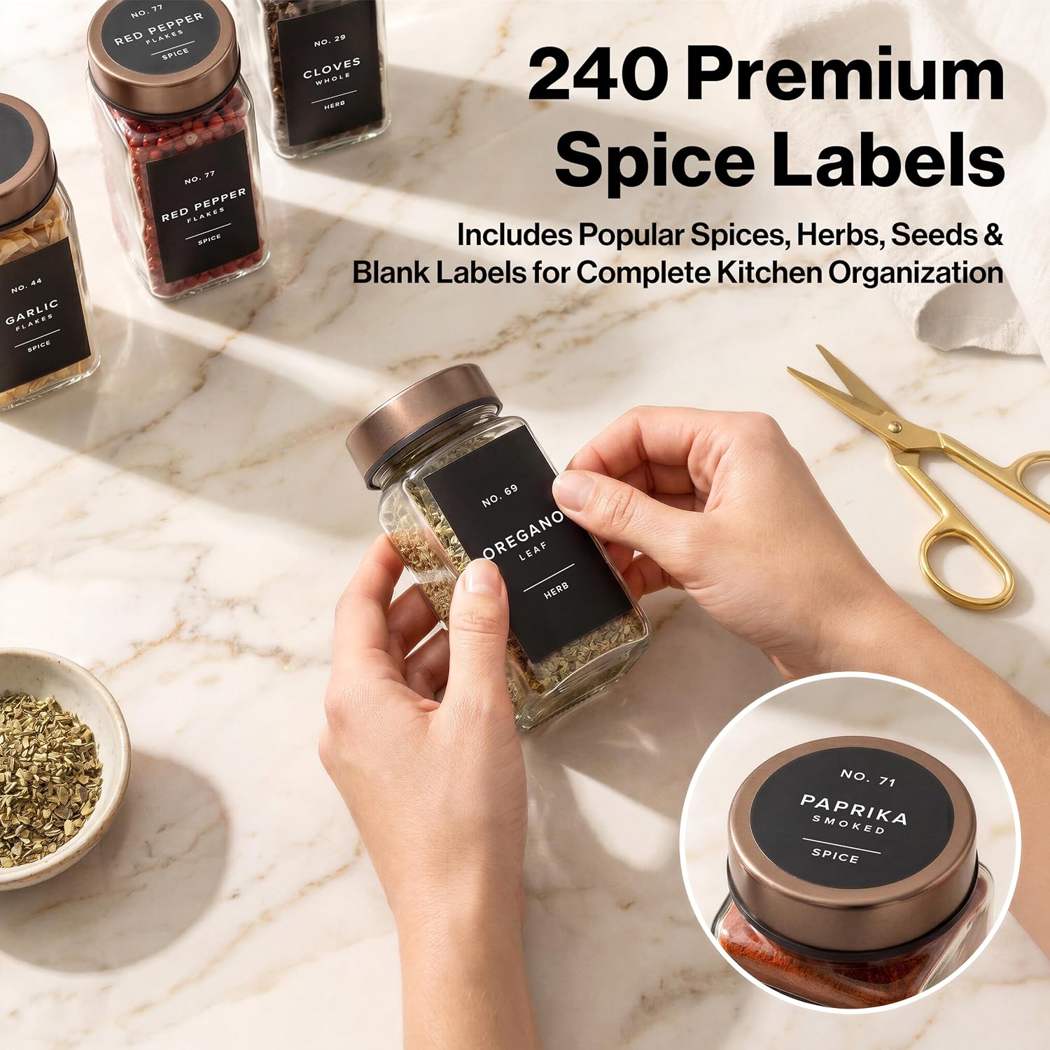 Detalle 1 de EDELHAUS Glass Spice Jars, 4 oz