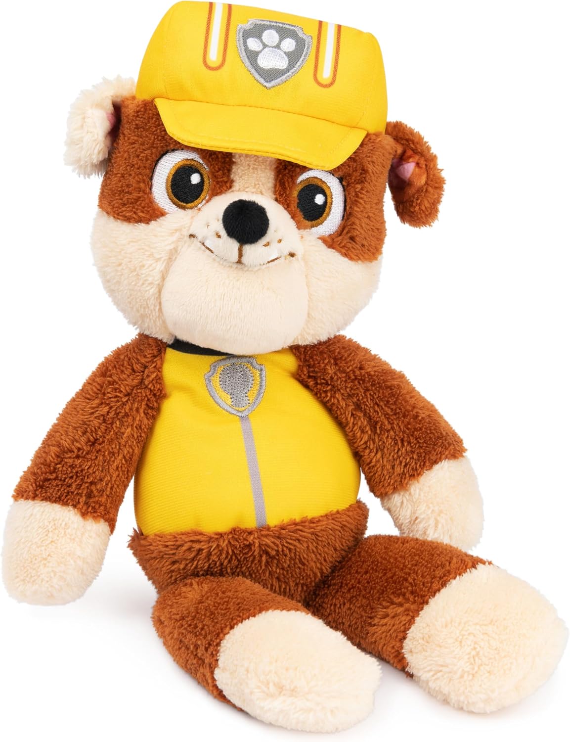 Detalle de GUND PAW Patrol Schlenkerplüsch Rubble, 30 cm – Plüschtier aus Velours-Frottee mit gestickten Augen