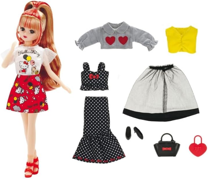Detalle 1 de タカラトミー リカちゃん I Love Hello Kitty 1weekコーデギフトセット 着せ替えドール・衣装7着