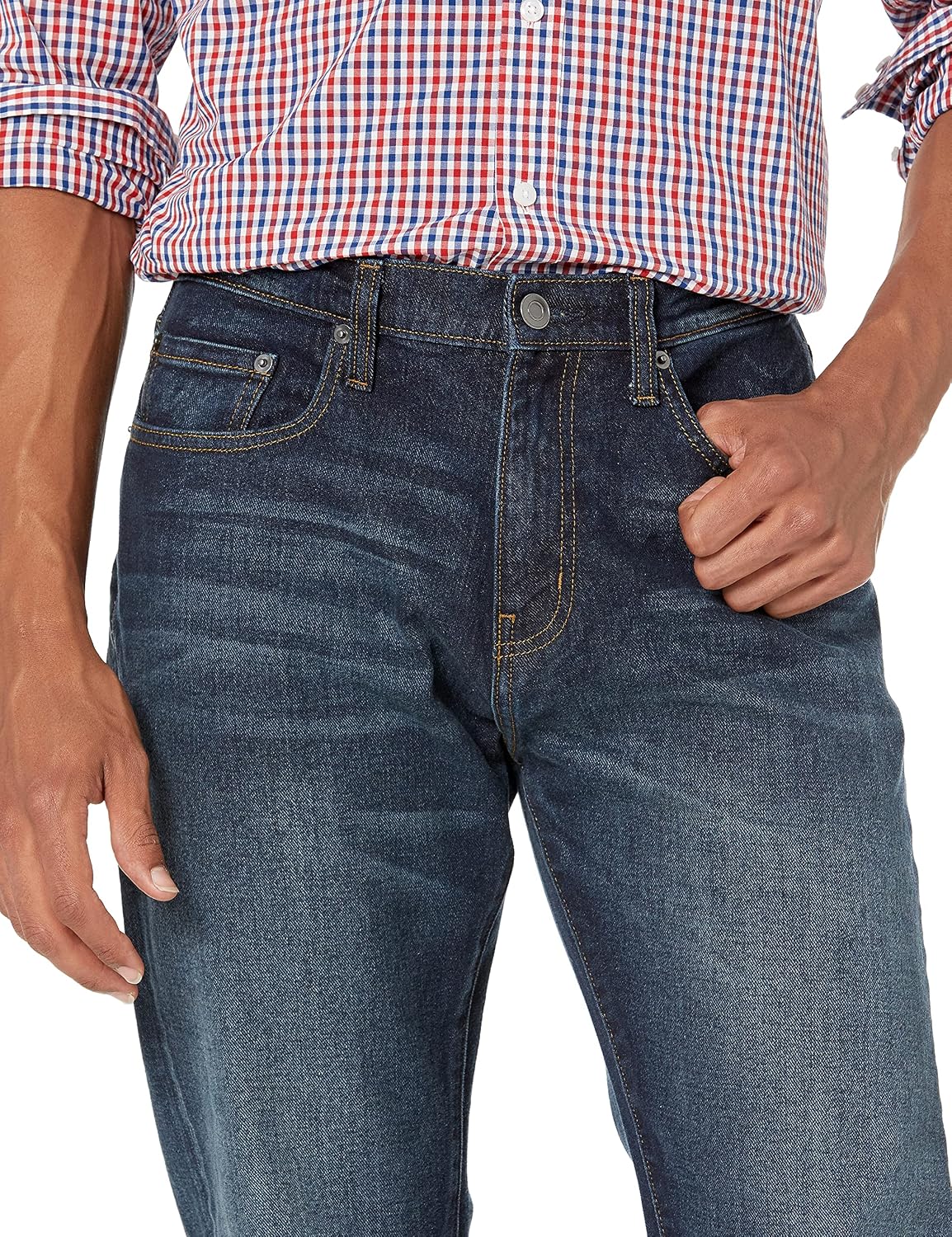 Detalle de Amazon Essentials Men’s Athletic-Fit Stretch Jeans (Discontinued Colours)