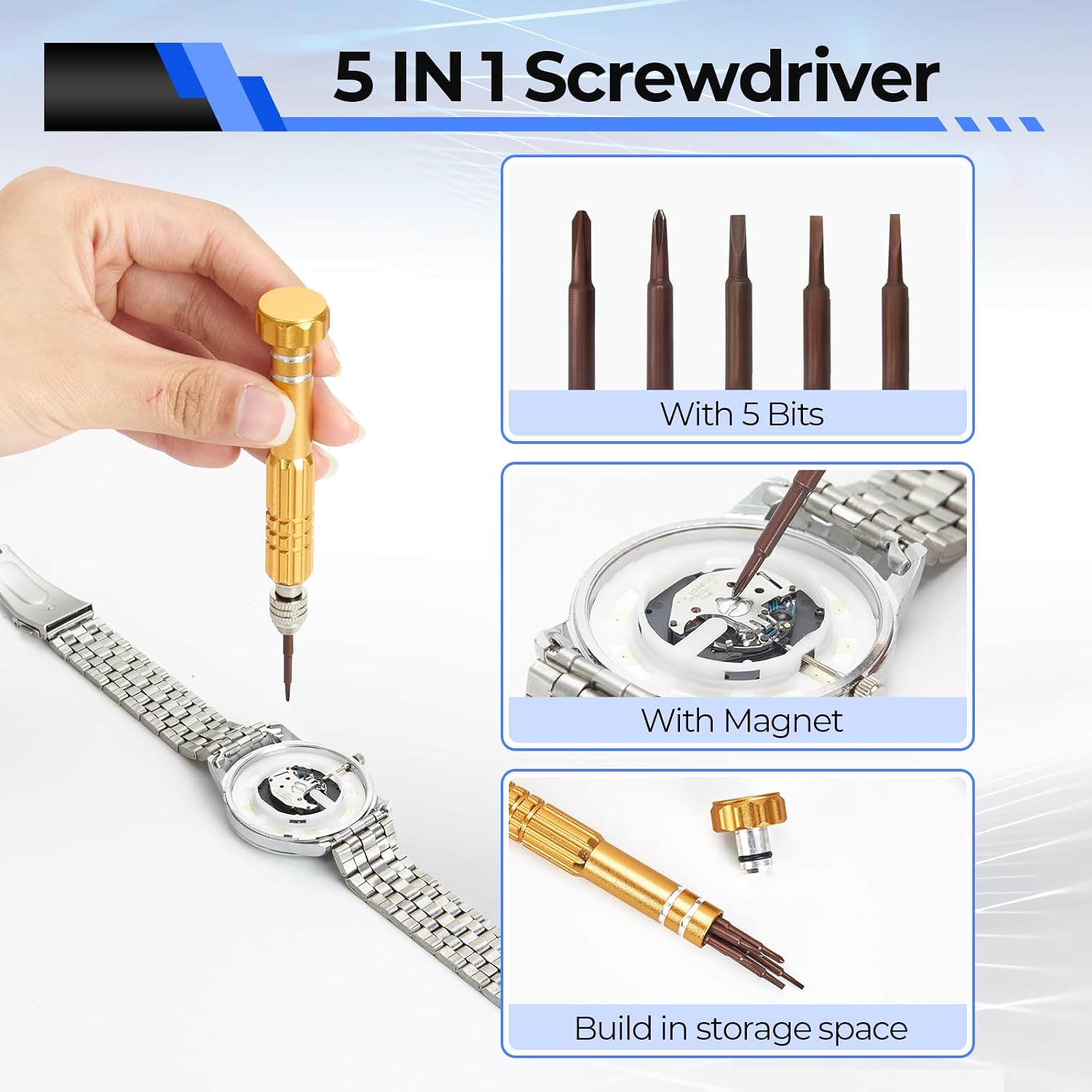 Thumbnail 6 de Ohuhu 192-Piece Watch Repair Kit with Heavy-Duty Steel Tools and PU Case