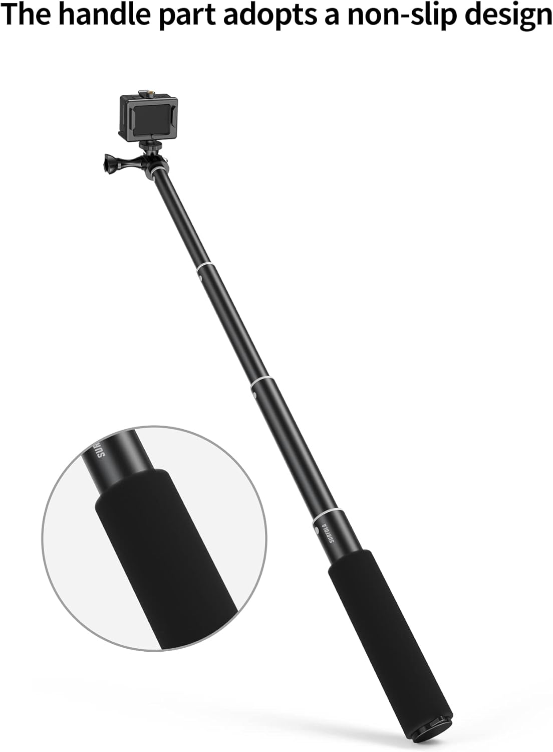Thumbnail 3 de Surfola action camera selfie stick with twist-lock extension and wrist strap (compatible with Wolfang/tripod mounts)