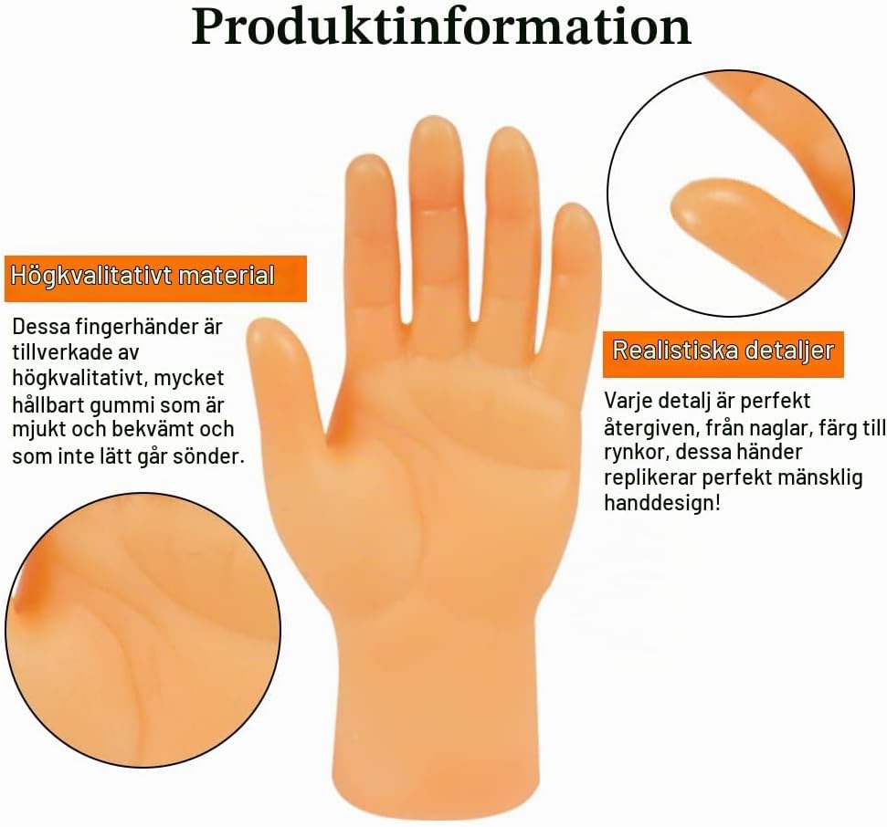 Detalle de Aolso 3476246 fingerdockor, 6 realistiska minihänder i mjuk plast