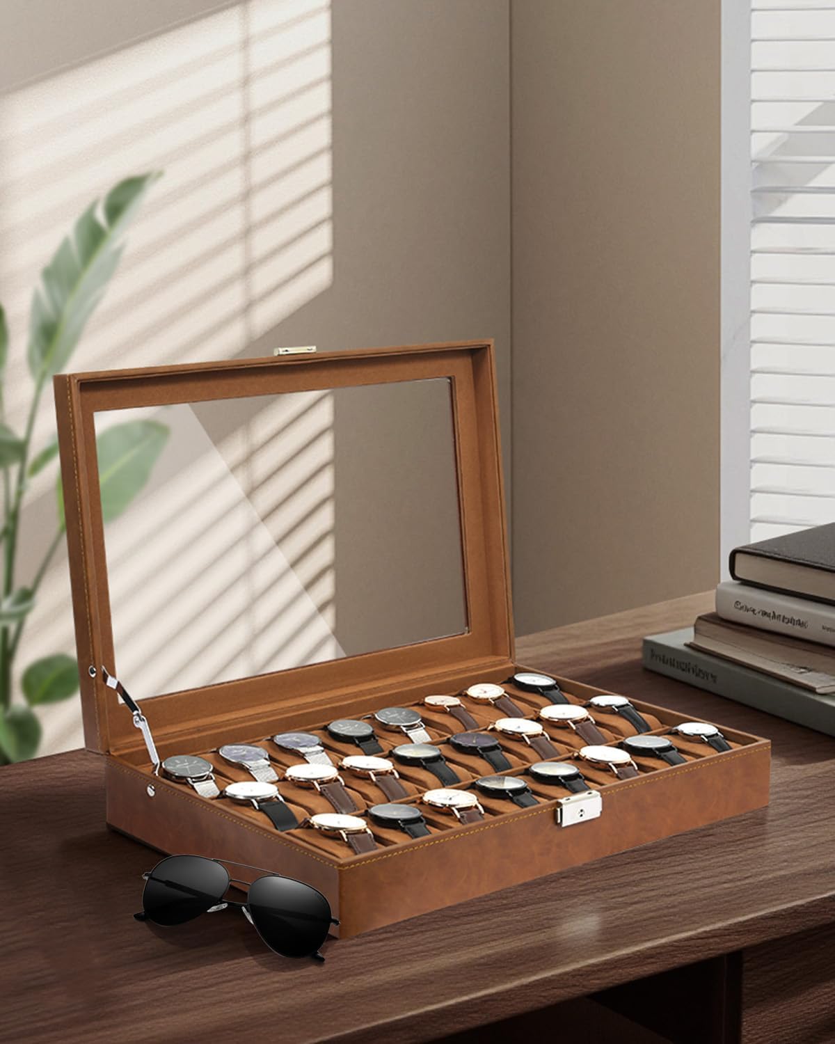 Thumbnail 1 de Uten Caja de Relojes con 24 Compartimentos: almacenamiento seguro y ordenado para tu colección
