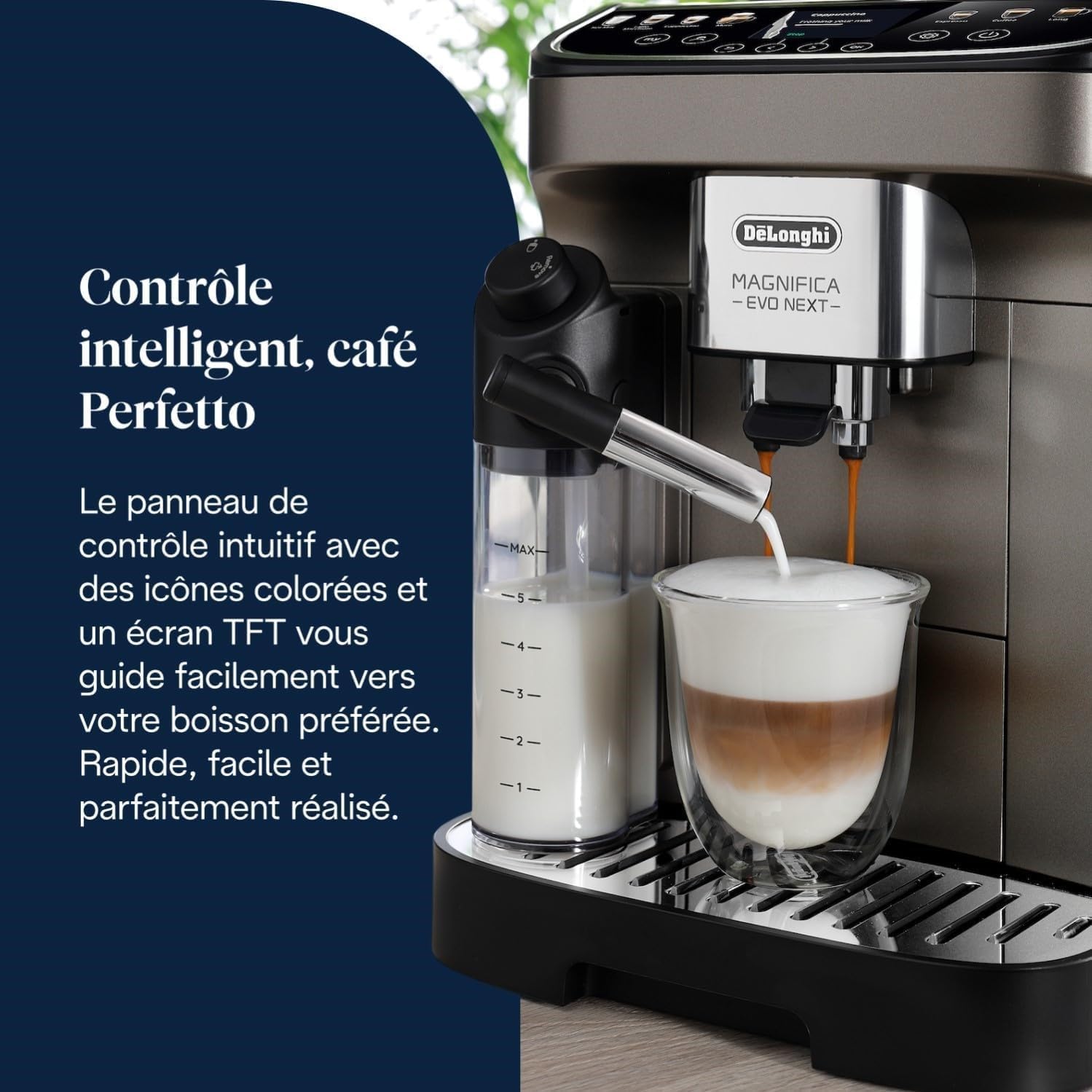 Thumbnail 6 de De’Longhi Magnifica Evo Next – Perfetto: machine à café automatique avec LatteCrema et 13 boissons en un toucher