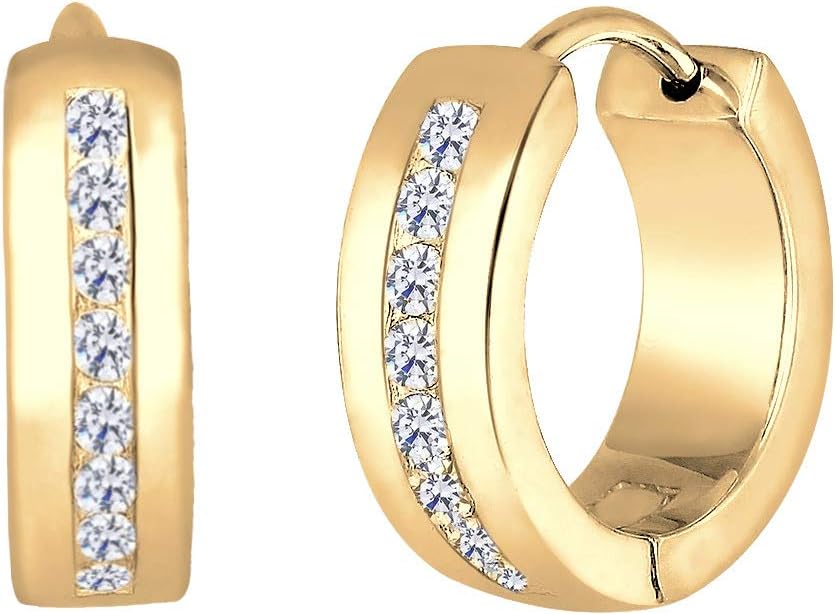 Detalle 2 de Elli Damen-Creolen 925 Silber Zirkonia gold đ