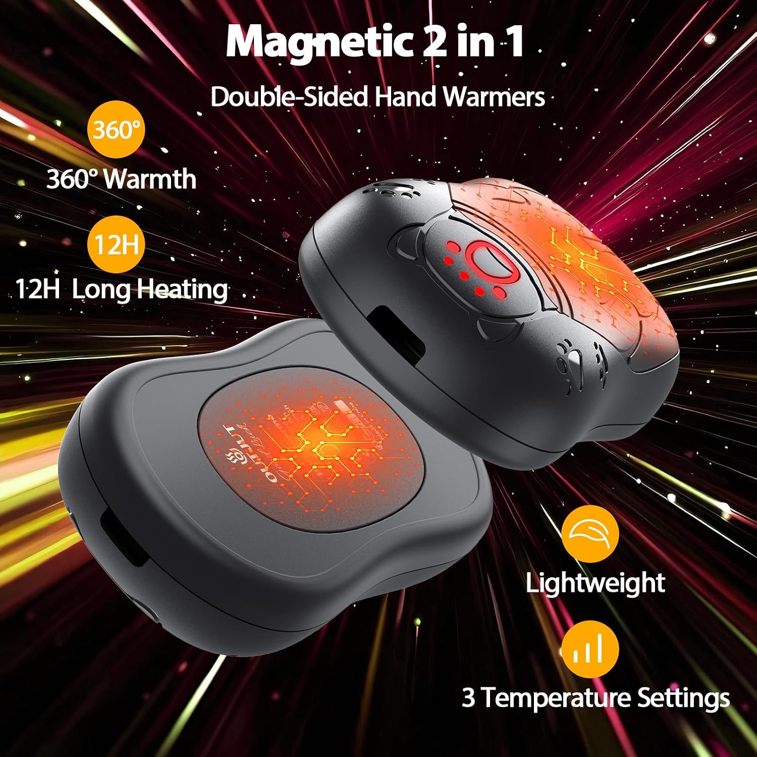 Detalle 2 de OUTJUT Dual-Sided Hand Warmer Rechargeable 12000mAh