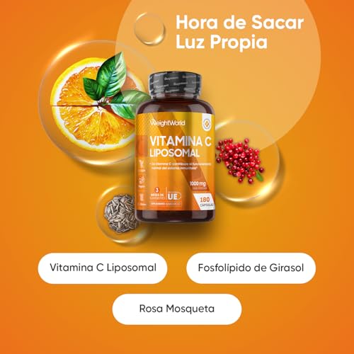 Thumbnail 1 de WeightWorld Vitamina C Liposomal 1000 mg (180 cápsulas) con rosa mosqueta