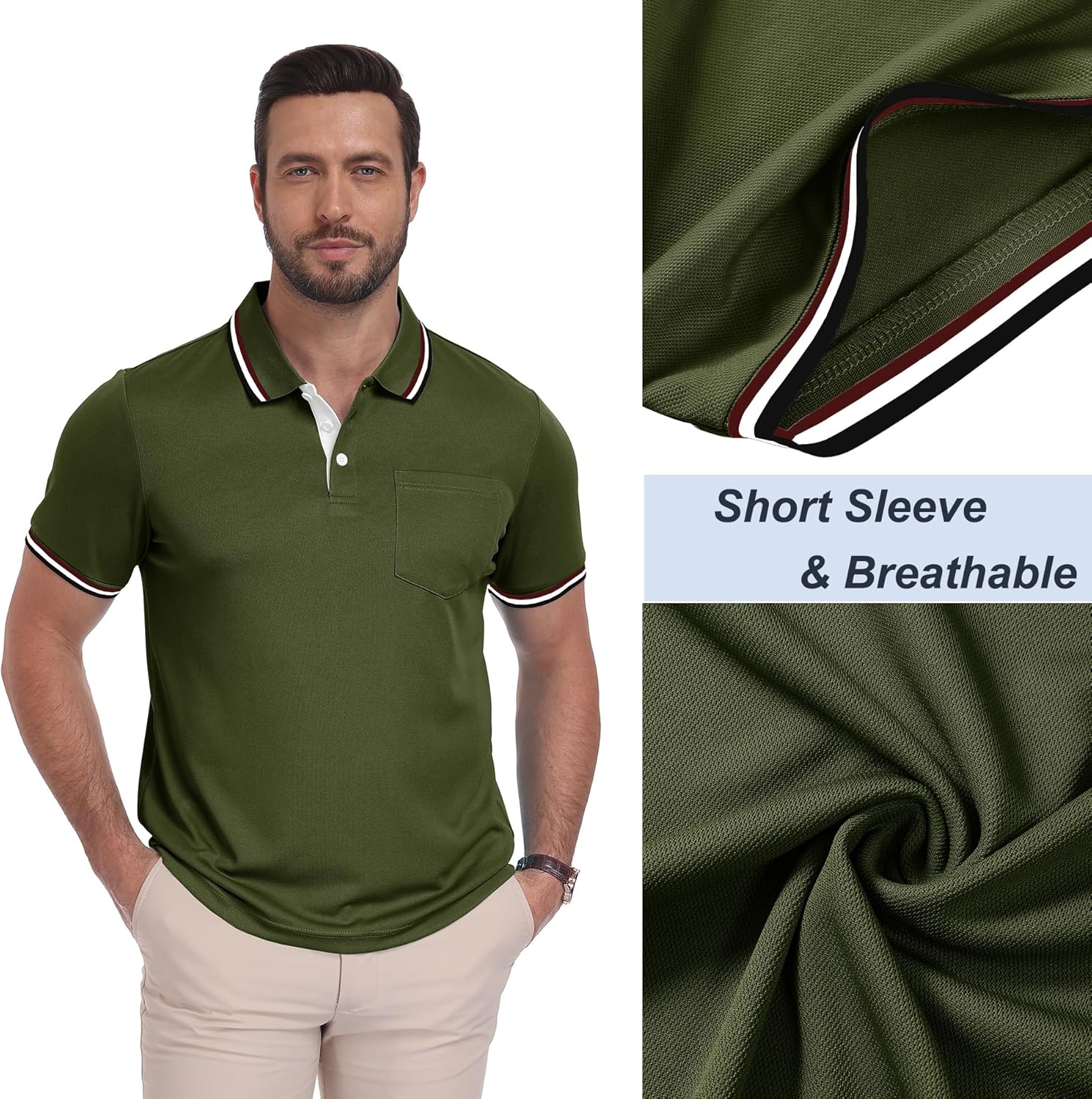 Thumbnail 4 de ZITY Polo Uomo Maniche Corte Pacco da 5: polo leggera, traspirante e versatile per sport e tempo libero