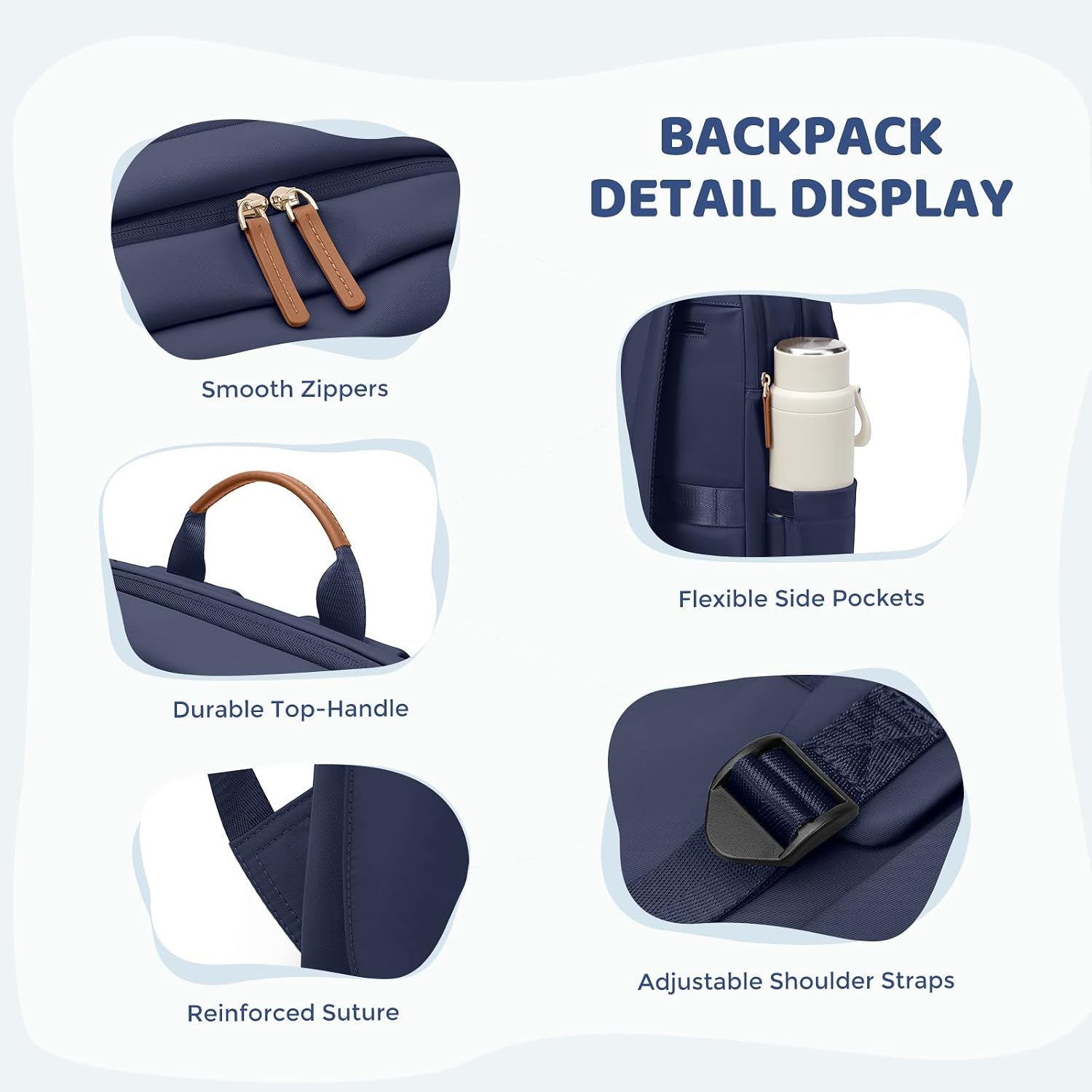 Detalle de GOLF QUALITY 16-Inch Travel Backpack for Women with Laptop Compartment