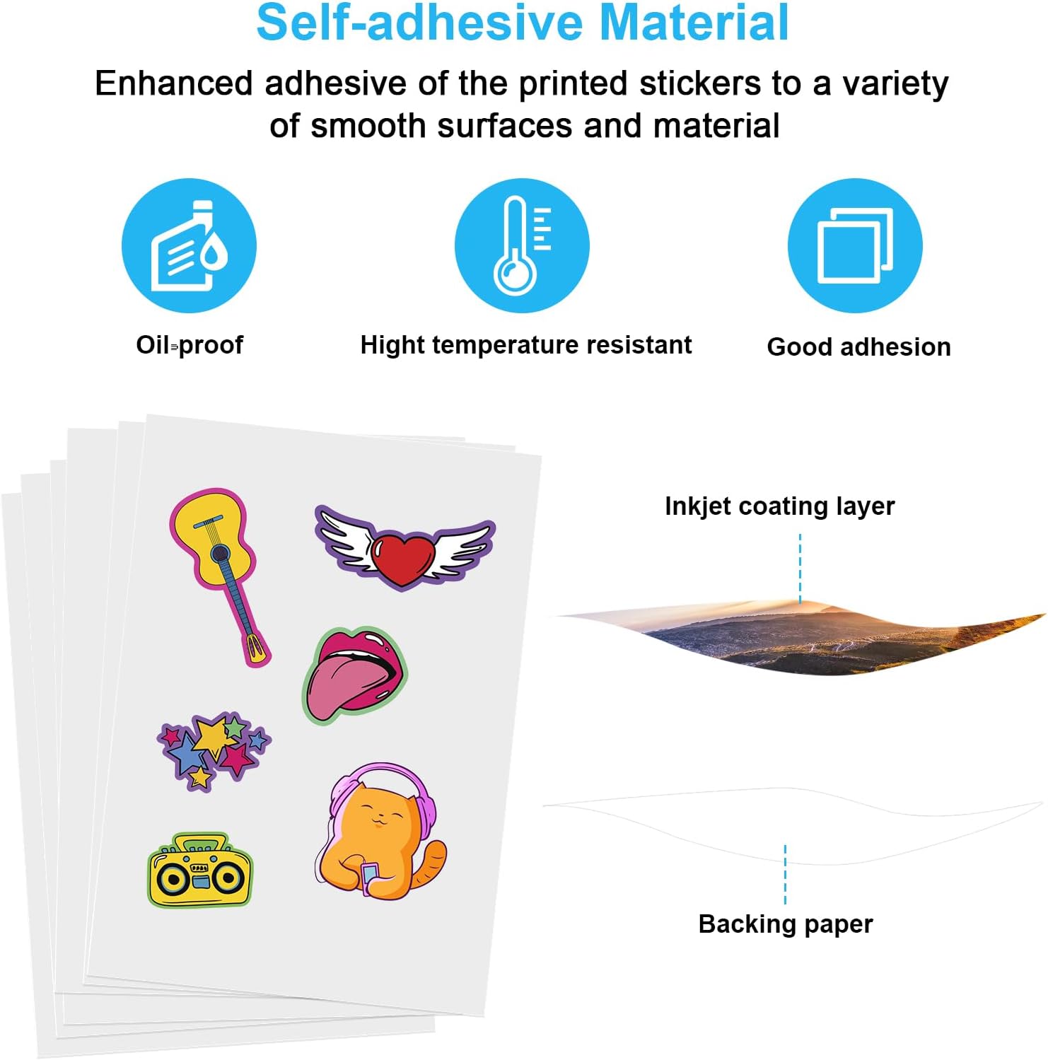 Thumbnail 3 de Nakutita 065 transparante vinyl stickerfolie A4, 20 vellen voor inkjet- en laserprinters