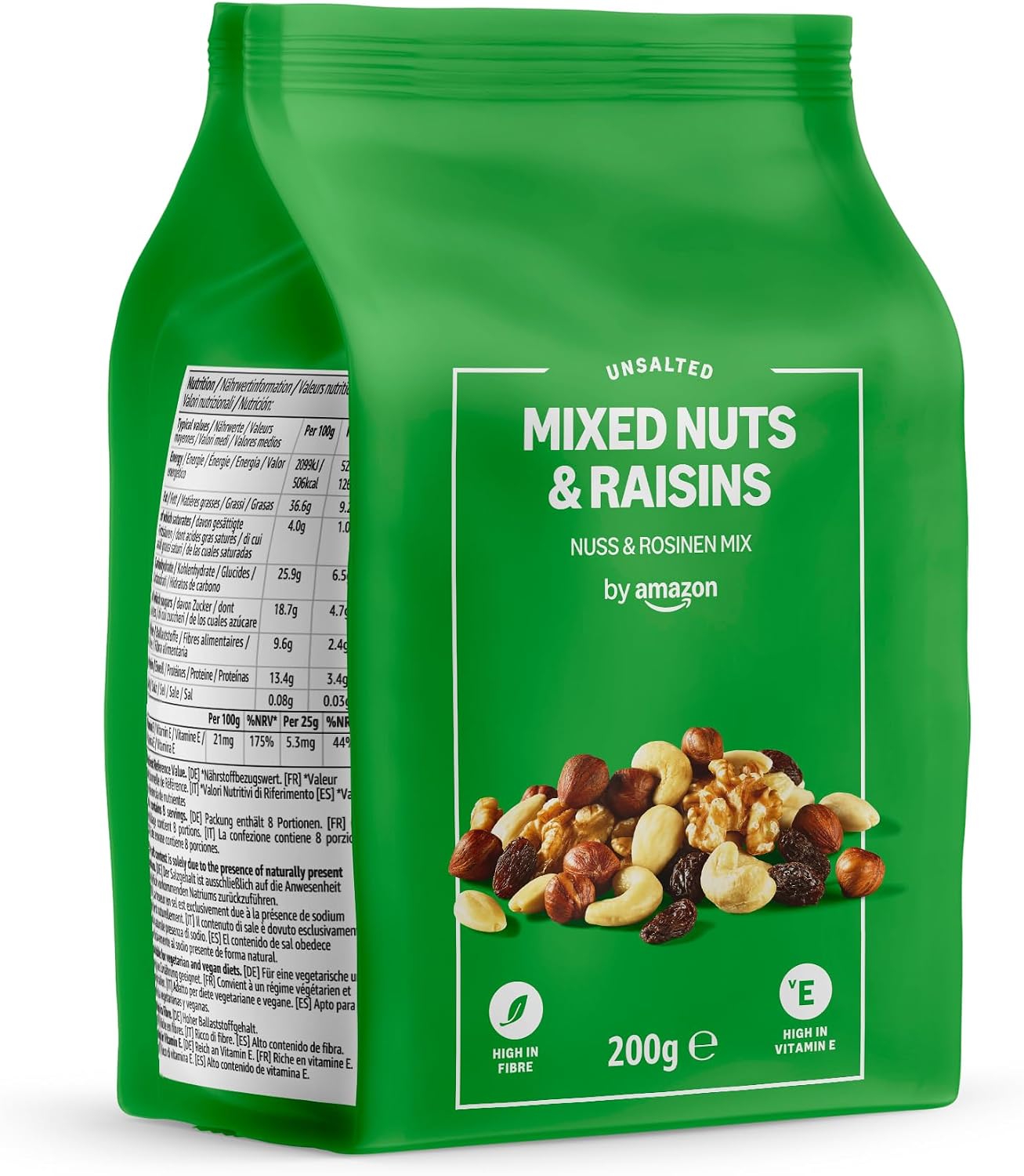Detalle de by Amazon Frutta a Guscio Mista e Uva Passa 200 g (confezione da 7)