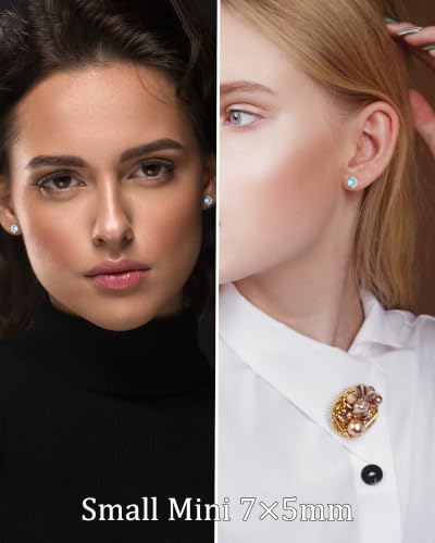 Detalle de Weviway Sterling Silver Moonstone Stud Earrings – Moon and Star Design
