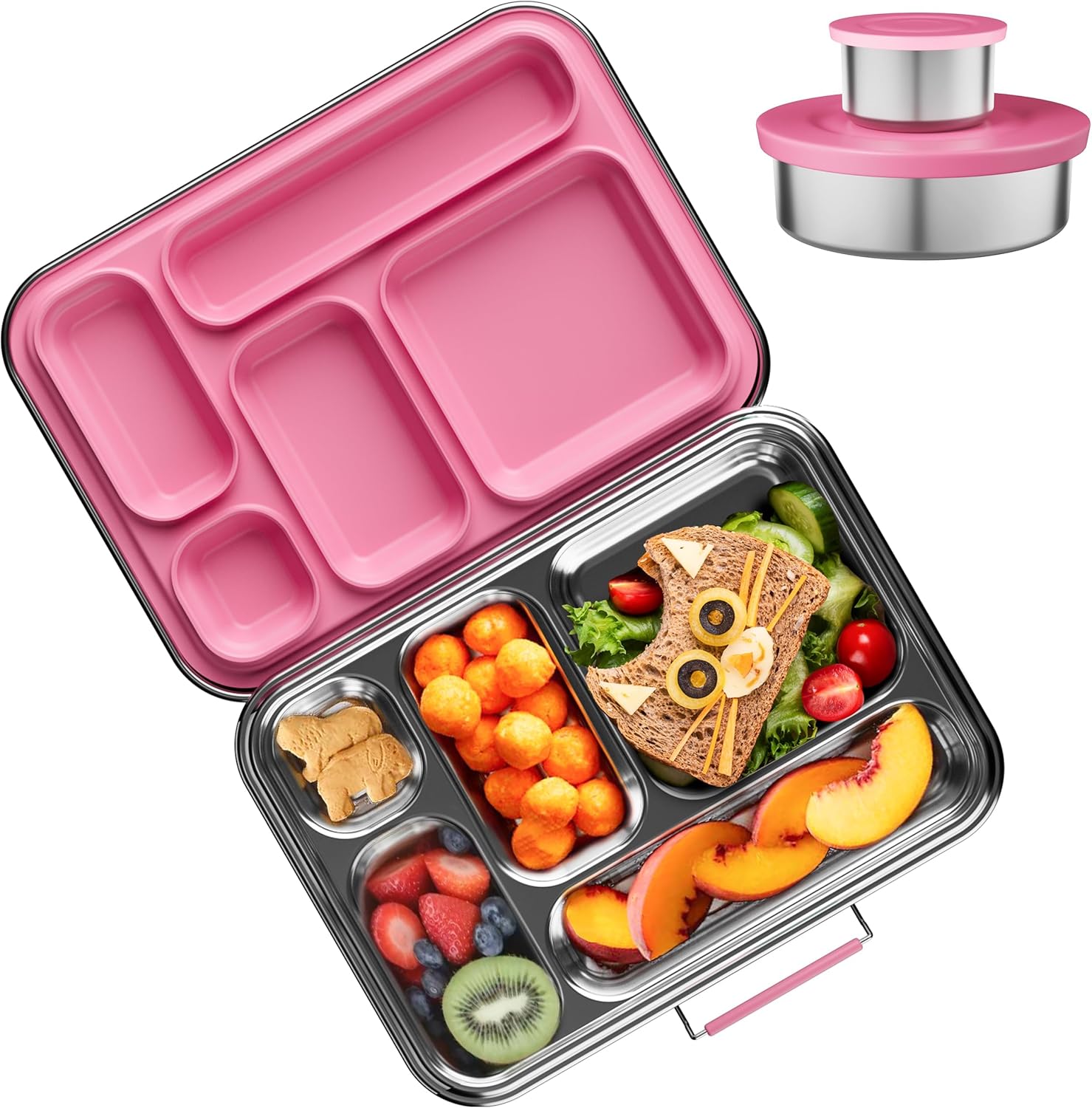 Thumbnail 6 de AOHEA Stainless Steel Kids Bento Box (BPA-Free, 304 Stainless Steel) with 5 Compartments
