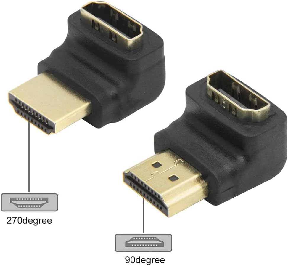 Thumbnail 1 de VMOJO HDMI-Winkeladapter-Set (2 Stück, 90° & 270°) für Typ-A – vergoldete Kontakte, bis 4K