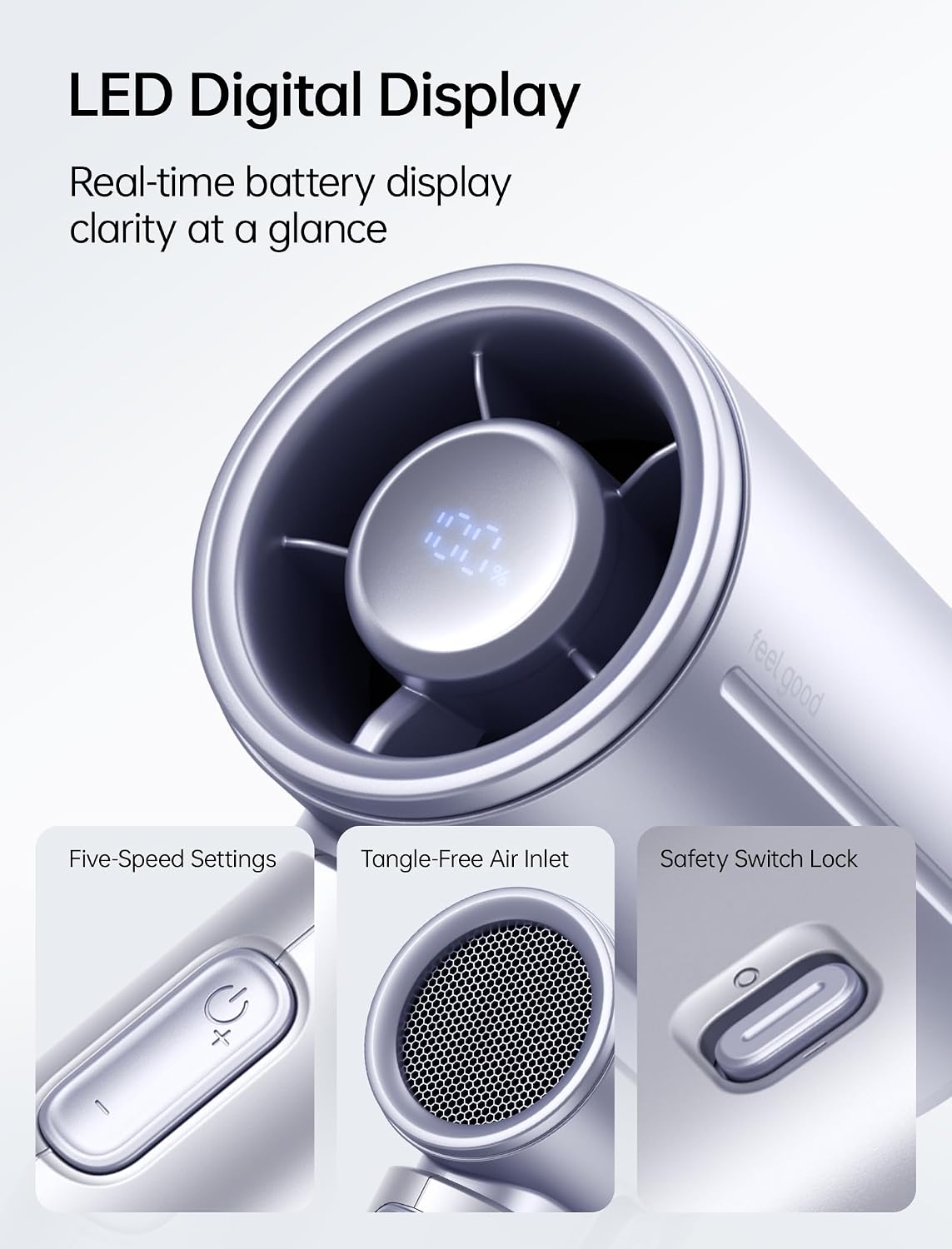 Thumbnail 4 de JISULIFE Life9S Mini Handheld Fan — Sleek Chrome