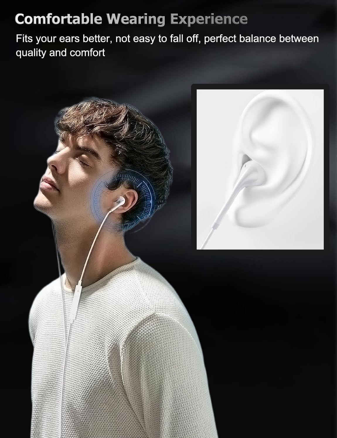 Detalle de Wabklove USB-C Wired Earphones for iPhone and USB-C Devices