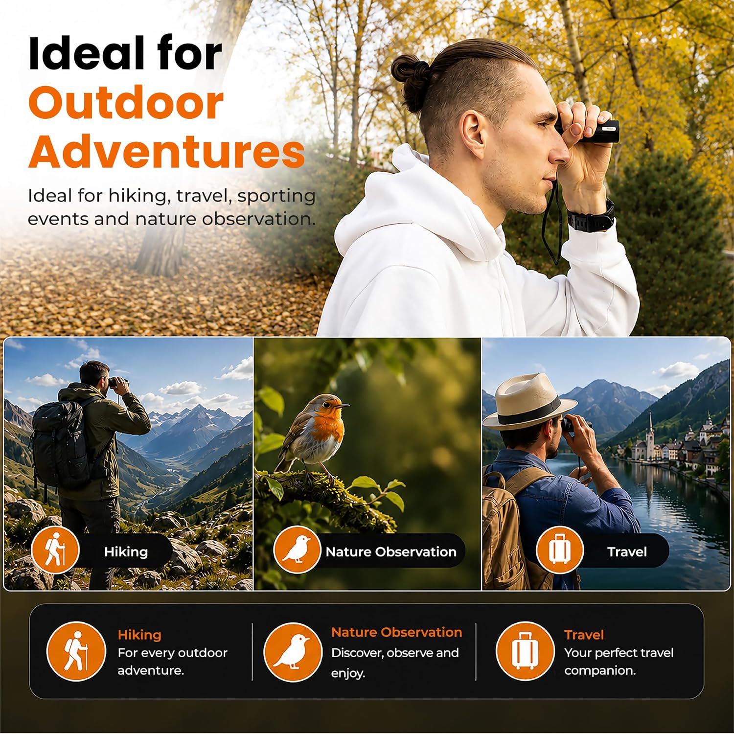 Detalle 2 de Technaxx TX-176 10x25 monocular for hiking, hunting, travel and bird watching