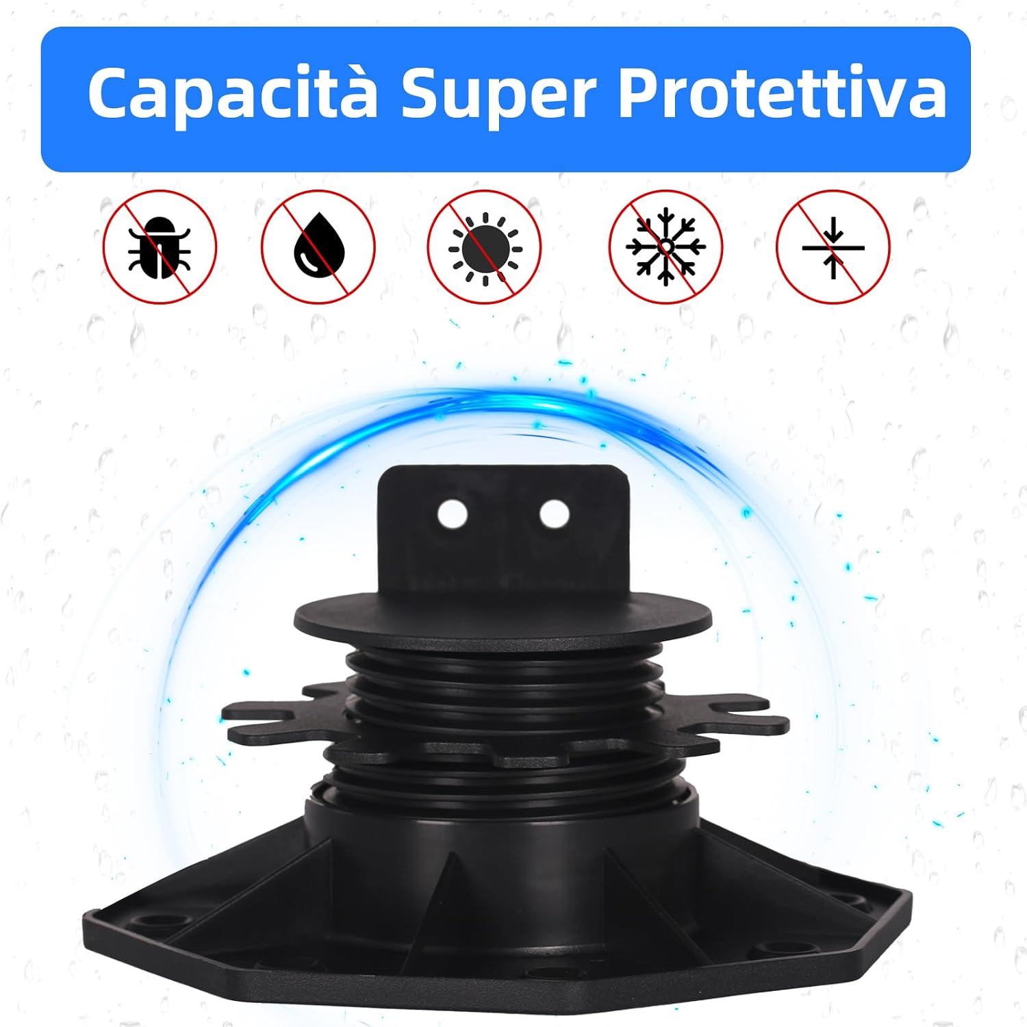 Thumbnail 4 de Set 24 Supporti Regolabili Pavimento per Sottostrutture in WPC, Legno e Alluminio – Altezza 30–60 mm