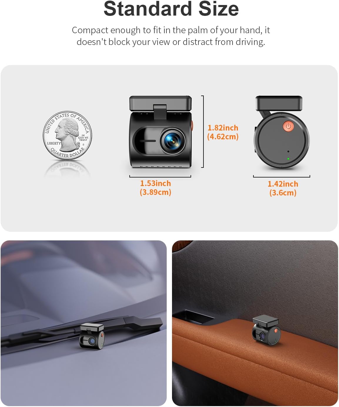 Thumbnail 3 de KAWA 2K Tiny Dash Cam 1296P with 32GB card